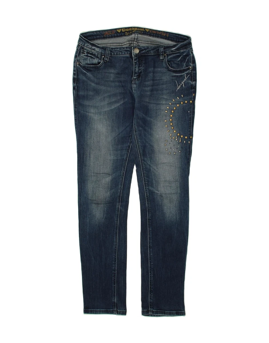 Desigual Femme Jeans Stretch Slim Bootcut Ut9 Taille W26 L34
