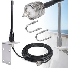 VHF Marine Radio Antenna Antennas 156-163MHz Waterproof Boat Silver