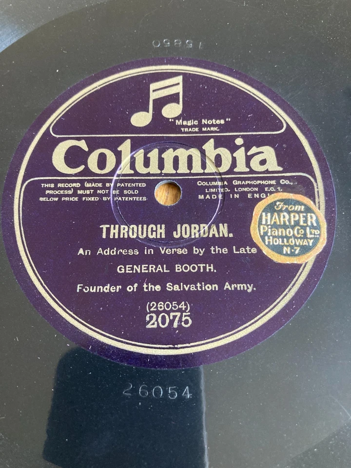 2 GENERAL BOOTH Salvation Army Founder UK 78 Shellac ROPE WANTED THROUGH JORDAN - Image 4 of 4