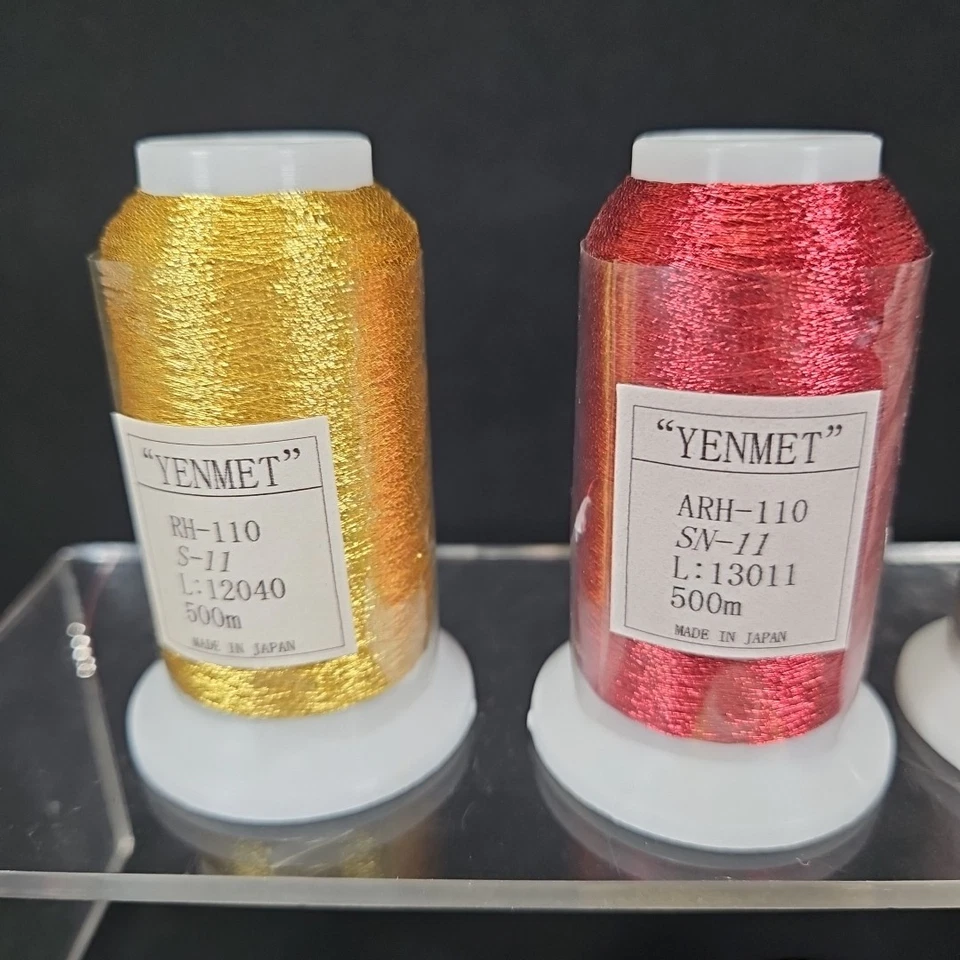 Yenmet Machine Embroidery Metallic Thread 500M ARH-110 Lot of 6 Assorted Japan - Image 4 of 4