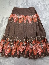 Uniform John Paul Richard Brown Summer 100 Cotton Midi Skirt Women  s M