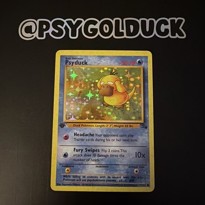 Pokémon Karte Psyduck Fossil First Edition Holographic 53/62