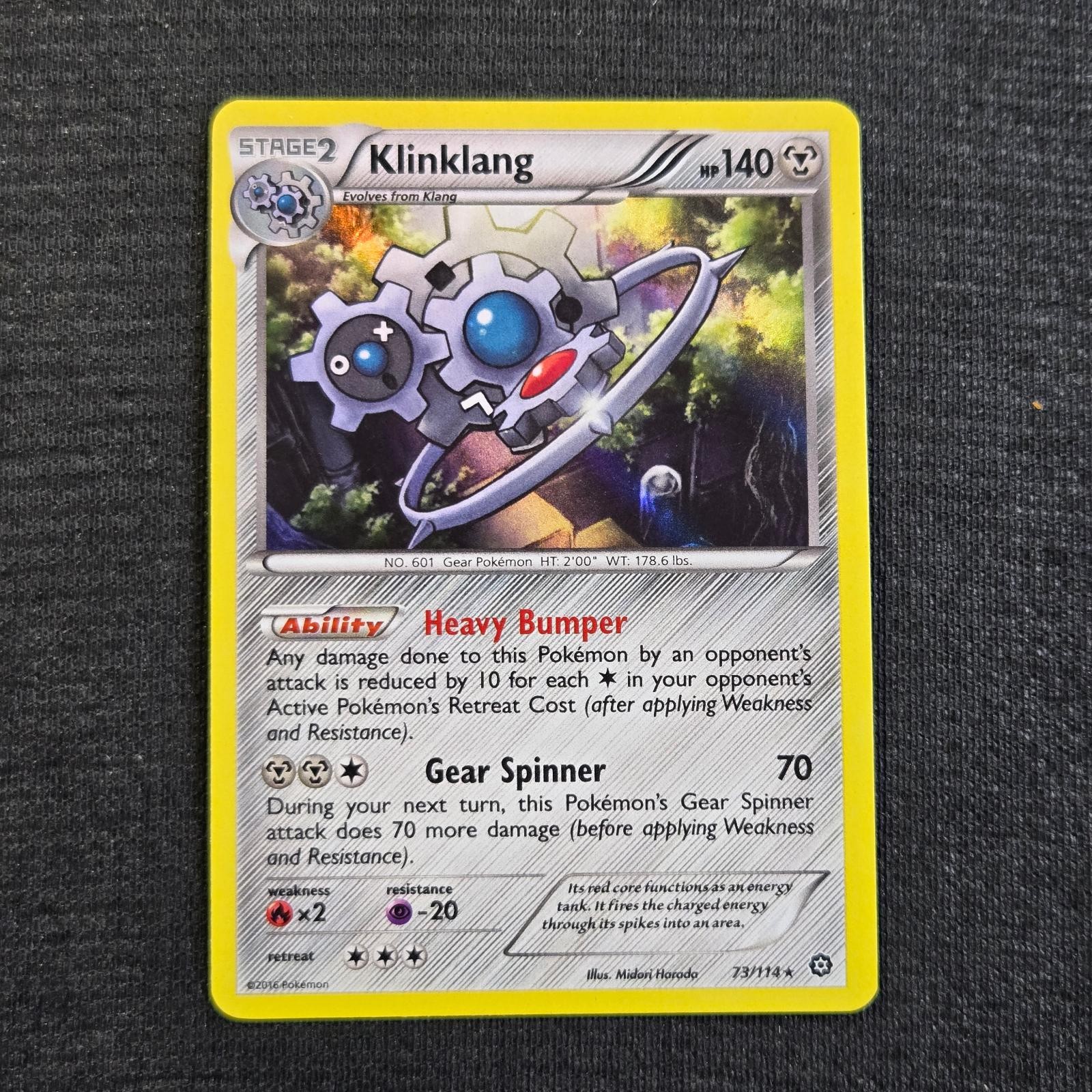 Pokemon Steam Siege Klinklang Holo Rare 73 Reverse Holo Lightly Played