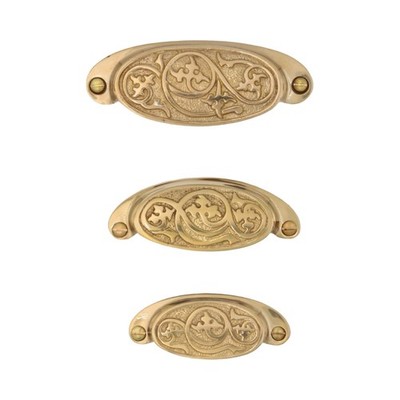 Ornate Brass Bin Pull - The Rochester