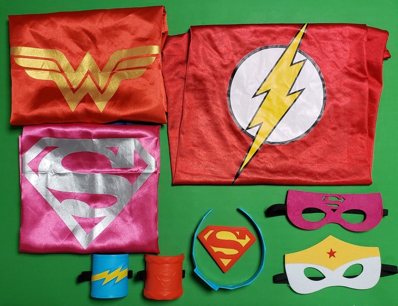 Small Child's Superhero Costume Lot - Wonder Woman, Supergirl, and Flash