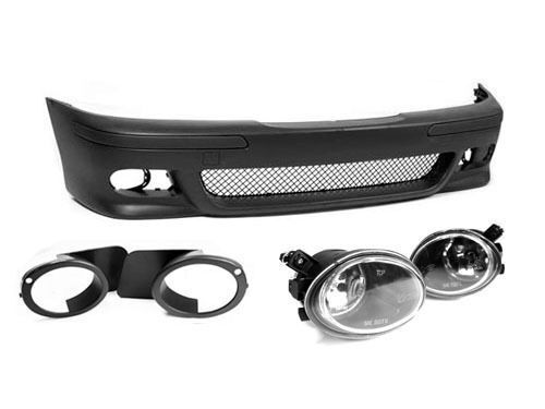 .SET BMW e39 M5 Front bumper with fog lights PDC holes Grill Mesh M-Sport Washer - Picture 1 of 4