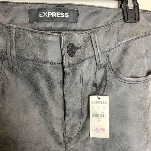 Nuevos con etiquetas Express Pantalones para mujer 6R gris sensación de cuero precio de venta sugerido por el fabricante $79.90 - Imagen 2 de 4