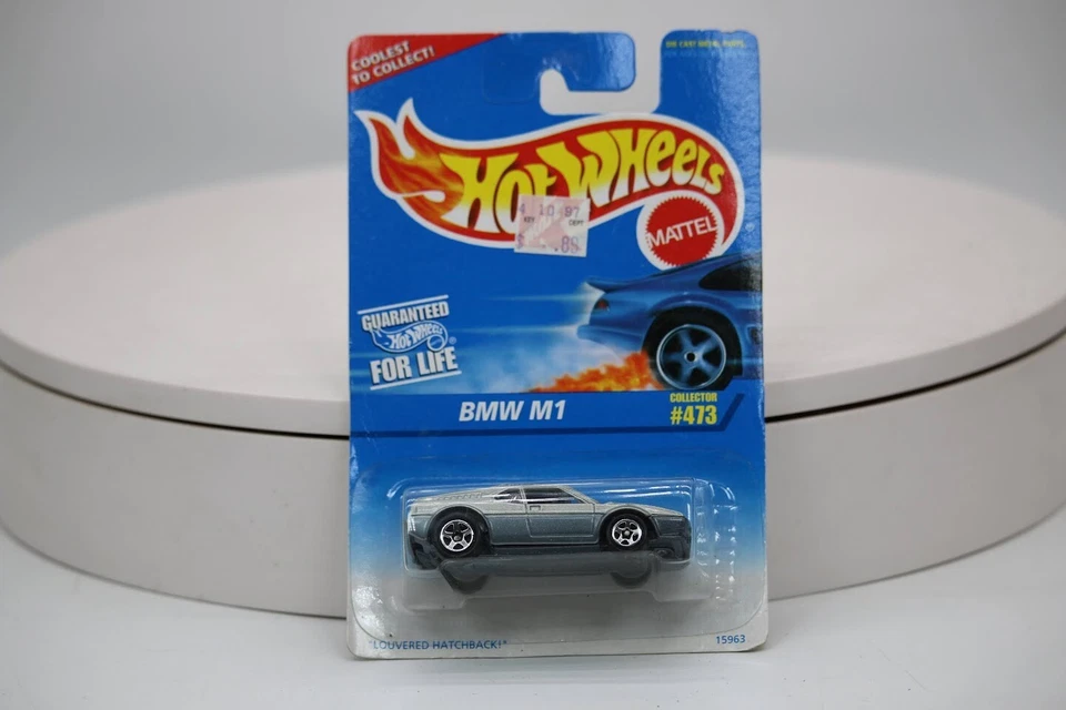 BMW M1 Hot Wheels 5 velocidades plata 1995 tarjeta azul coleccionista #473 Foto 3 de 4