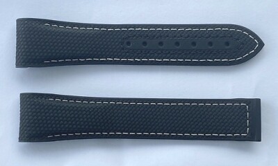 Original Omega Seamaster 21mm Black Rubber Watch Band Strap Original Omega Seamaster 21mm Black Rubber Watch Band Strap