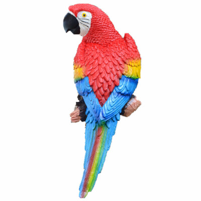 Resin Simulation Parrot Birds Sculpture Crafts Wall Hanging Model Tree Decor DIY