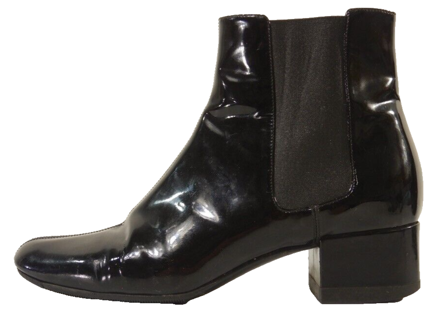 Stivaletti Chelsea Saint Laurent neri in vernice misura 38