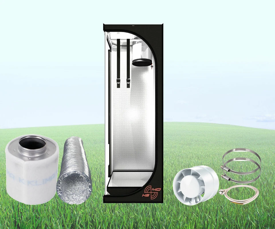 Hydro Shoot 40 + Abluftset 190 m³/h AKF Grow Box Zelt Lüftung Set LED Klima