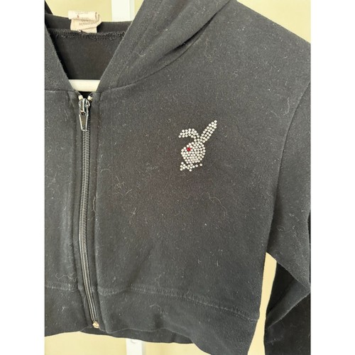 Vintage Playboy Bunny Cropped zip up hoodie black medium - Picture 7 of 7