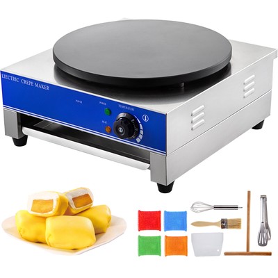 TFCFL Commercial Nonstick Electric 22cm Pancake Baker Crepe Maker Machine Iron Electric Crepe Maker for Blintzes Eggs Pancakes and More for Home and Restaurants