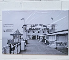 Brighton Pier Black White Canvas Wall Art Print 75x50cm Mounted Ready To Hang