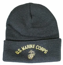 NEW United States USMC U.S. Marine Corps Knit Cap (Watch Cap), Black