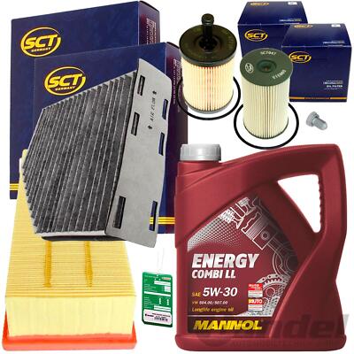 INSPEKTIONSPAKET+5W30 MOTORÖL für 1.9+2.0 TDI VW TOURAN 1T1 2 PASSAT 3C CADDY 3