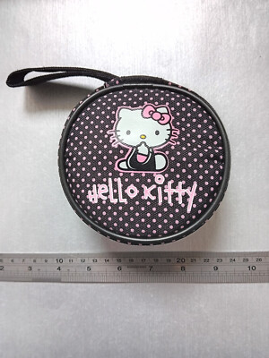 Sanrio 'Hello Kitty' Zylinder-Münzbörse mit Reißverschluss, schwarz & pink, 11,5 cm Durchmesser