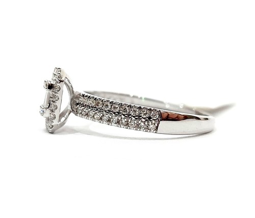 Anello fantasia Astralia in Oro Bianco con Diamanti Brillante e Baguette 18 kt - Foto 3 di 8