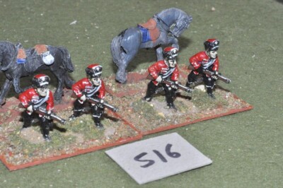 25 mm KOLONIAL & 19. JH. PREUSSEN 1870 4 ZERLEGTE DRAGONEN & 2 PFERDE (A516)