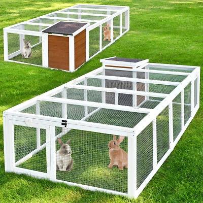 ZOOPRINZ Freilauf Auslauf Gehege Stall mit Haus XXL für Kaninchen Hasen Wetterfest Käfig