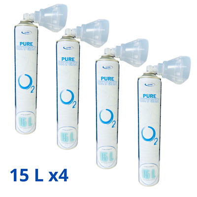 Medizinischer Sauerstoff Universal Inhalier Atemhilfe O2 99,5% Dose 15L x4