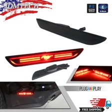 For 2015-2022 Ford Mustang GT Smoked Lens LED Rear Bumper Side Marker Light Lamp