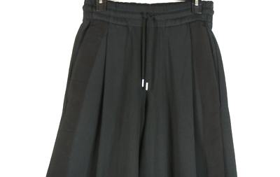 NEW DRIES VAN NOTEN Pleated grosgrain-trimmed cotton wide-leg