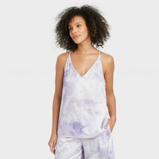 Tie-Dye Satin Sleep Camisole Stars Above Large Purple Women's