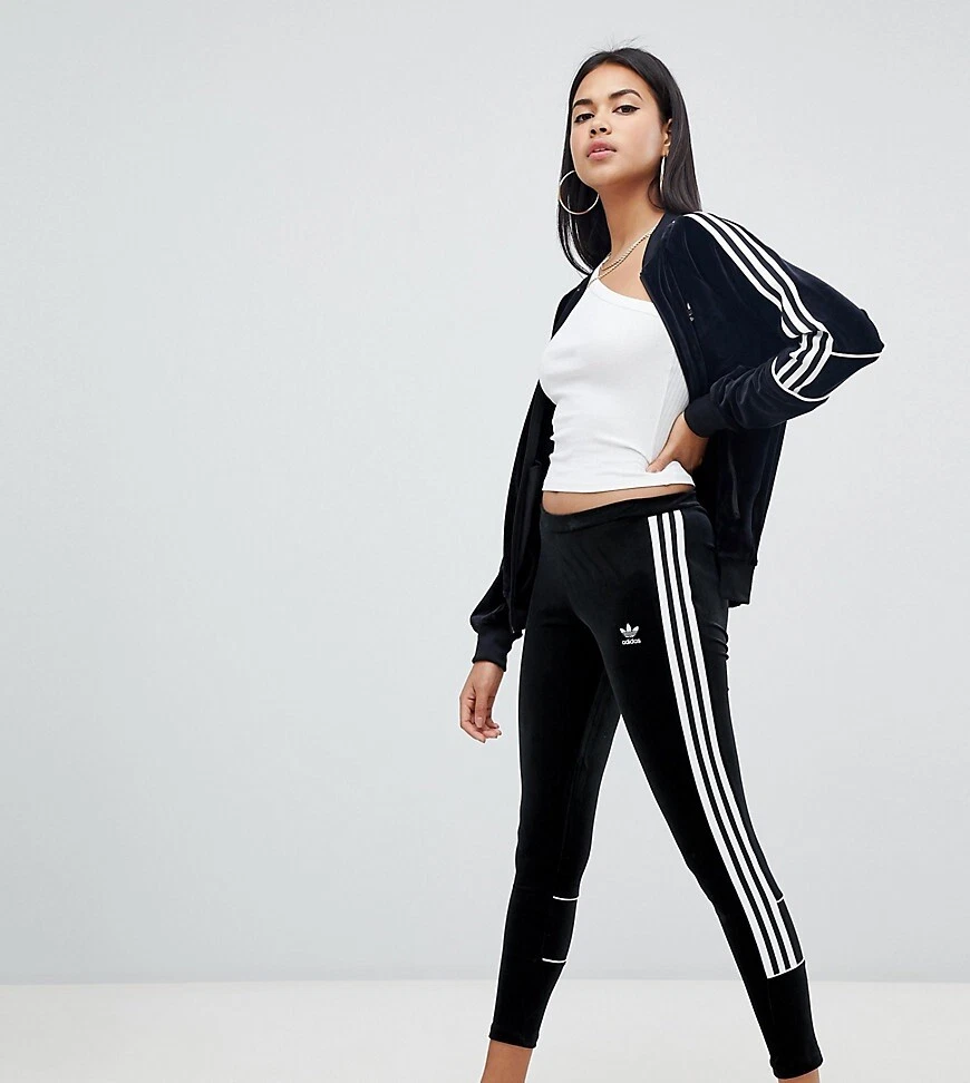 adidas Originals three stripe legging in grey