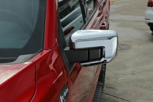 Cubierta de espejo retrovisor lateral exterior cromada biseles tapas para 21+ Ford F150 - Imagen 5 de 10