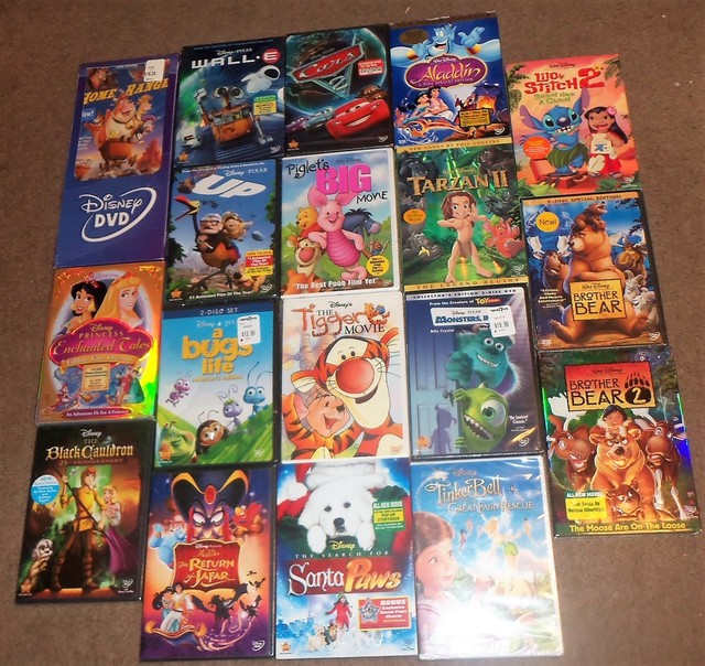HUGE LOT 20 AUTH DISNEY DVDs Movies BRAND NEW FACTORY SEALED Aladdin