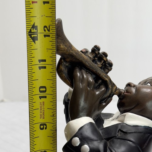 12" Tall Musician Figurine Trumpet. 90 Jazz Band Ros Parastone Black Enesco VTG - Picture 12 of 14