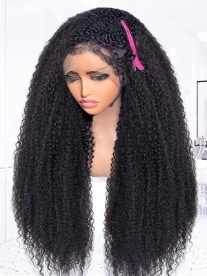 13x4/13x6 HD Kinky Curly 4C Edges Human Hair Lace Front Wigs Remy Hair Wig