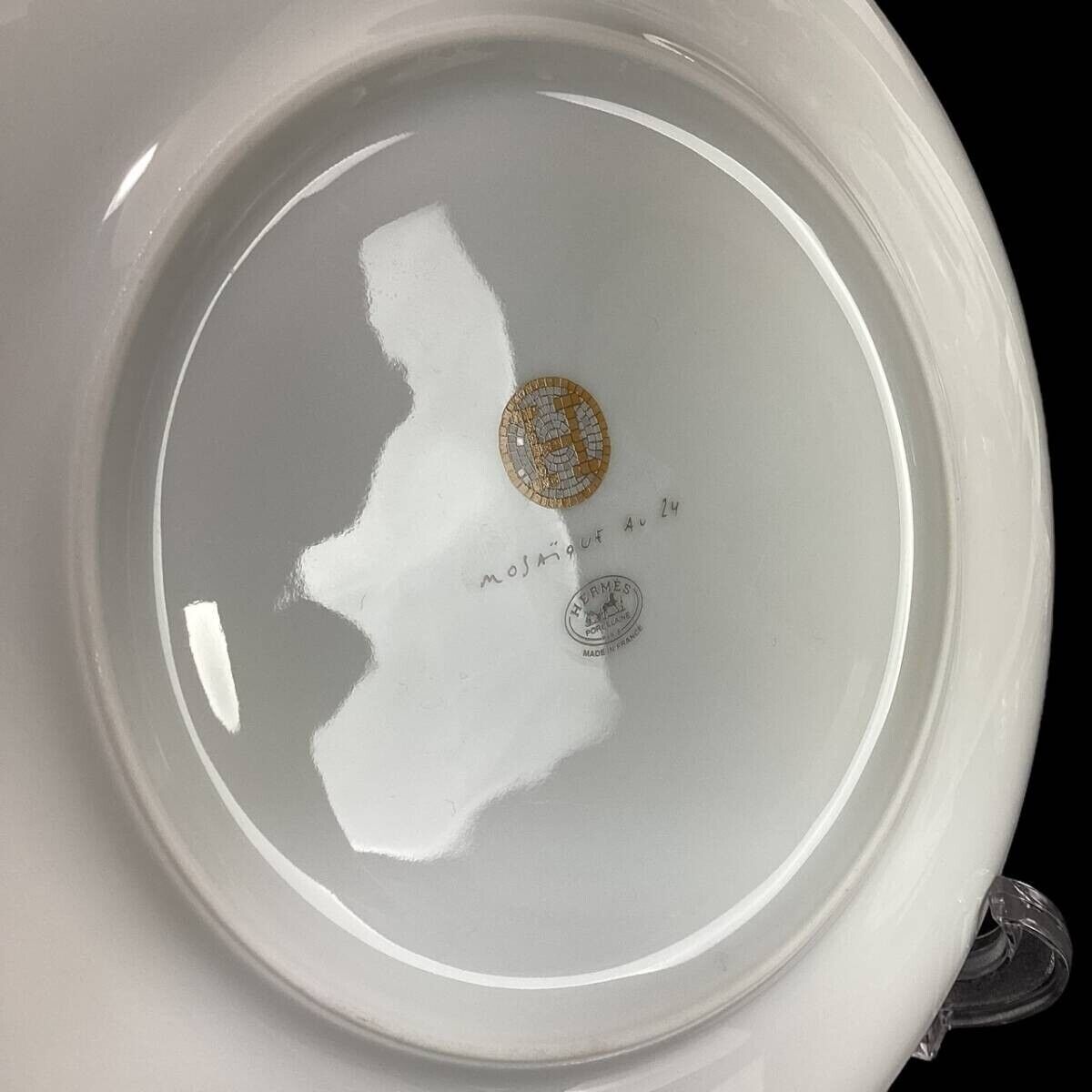 Hermes Mosaique Au 24 Vanquatre gold plate set of 2 Dessert Hermes Mosaique Au 24 Vanquatre gold plate set of 2 Dessert