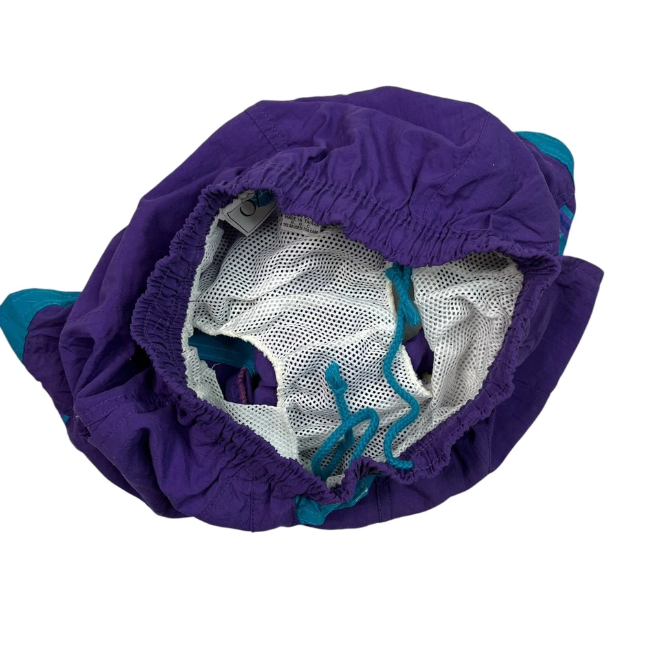 Винтажные плавки доска шорты сетчатая подкладка 90-х Ozzy фиолетовый бирюзовый для мальчиков маленький - Изображение 4 из 4