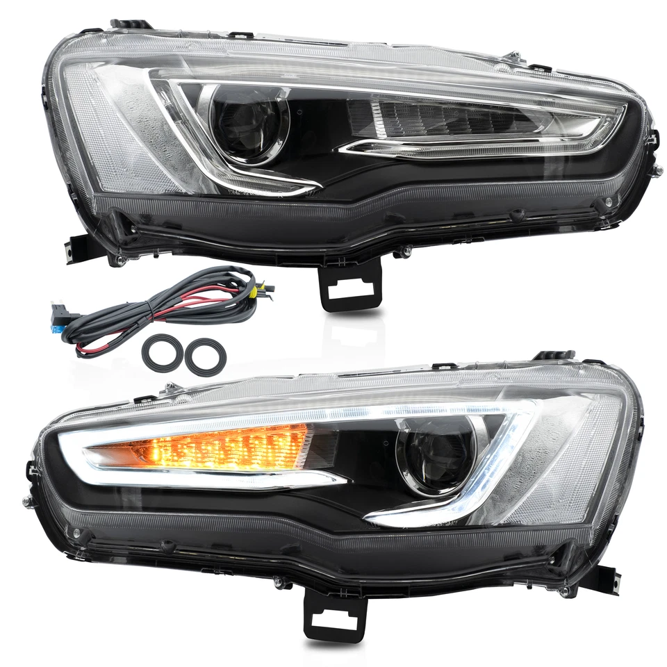 VLAND LED Projector Headlights For Mitsubishi Lancer EVO X 2008-2017 Plug & Play - Image 2 of 4