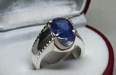Natürlicher Saphir Sterlingsilber 925 Neelam Handarbeit Pukhraj Damen schlicht Ring