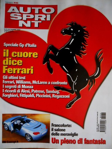 Autosprint 36 2003 Letzte Tests McLaren Ferrari Williams im Vergleich. VW ConceptR