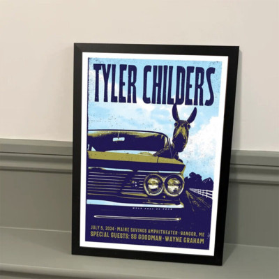 Tyler Childers July 5 2024 Maine Savings Amphitheater Bangor Poster