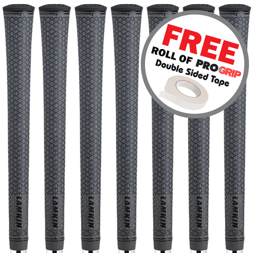 LAMKIN UTX CORDED STANDARD SIZE GREY GOLF GRIPS X 9 +FREE ROLL OF GRIP