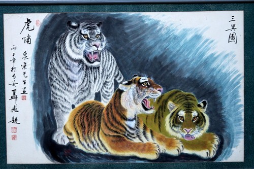 Pintura de rollo de tigre chino muy bien hecha - Imagen 1 de 12