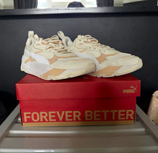 PUMA Trinity Lace-Up Low Top Trainers Beige/White UK 6 EU 39 US 7