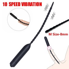 Penis Plug Electrical Urethral Sounds Silicone Prostate Massage for Beginner 8mm