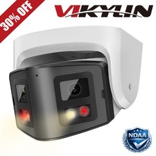 Vikylin 4MP Dual Lens 180  View Color Night PoE Security IP Camera 2-Way Audio