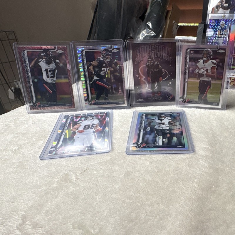 Topps Chrome 2025 Houston Texans 6-Card Lot Kirk Mixon Schultz Dell Rookie