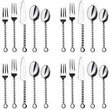 Gourmet Settings (GS) Silver Braid 18/10 Stainless Steel 20pc. Flatware Set