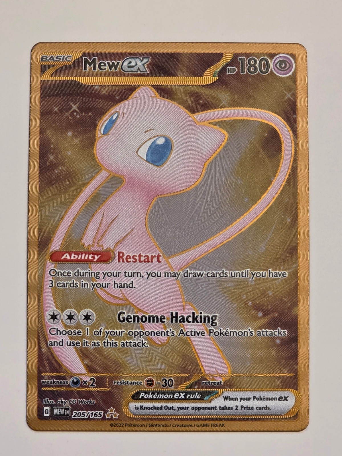 Mew ex 151 Metal Card 205/165 Pokemon MEW Double Rare NM