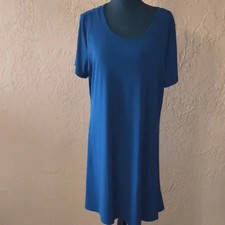 Michael Kors Women Navy Blue Short Sleeve Midi Dress Size XL