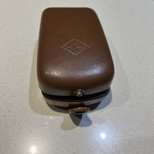 Vintage Agfa Agfalux Składana lampa błyskowa z etui zatrzaskowym Używana Niemcy Nieprzetestowana